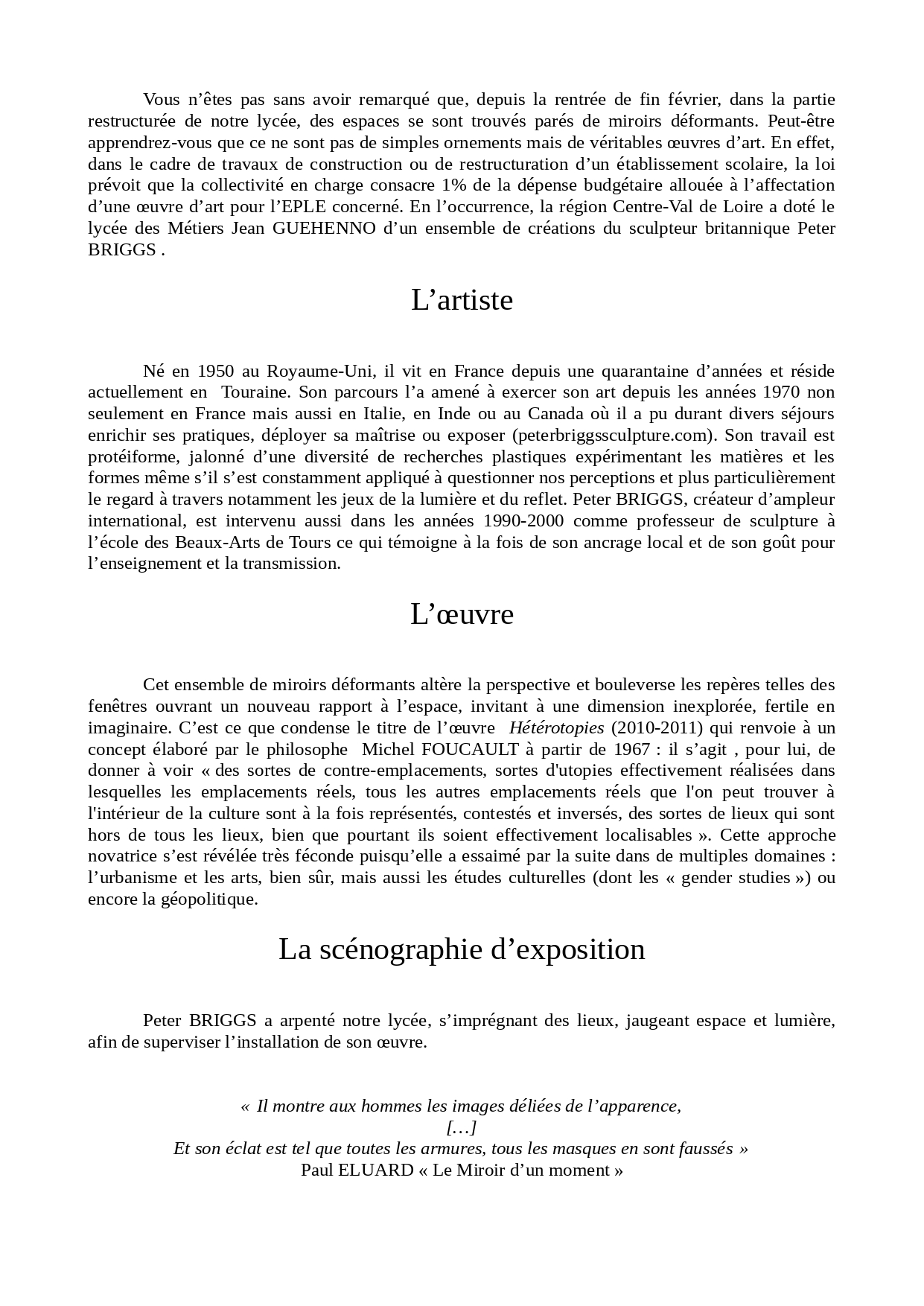 article_Peter_BRIGGS_page-0001 Lycée Professionnel Jean Guéhenno - Accueil